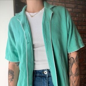 Original Use Turquoise Green Button Down Sweater Size S